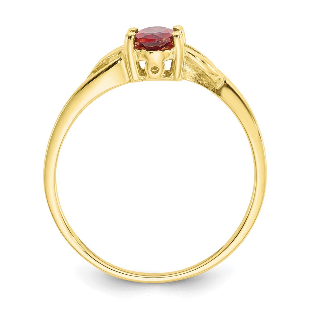 10k Polished Genuine Garnet Birthstone Ring