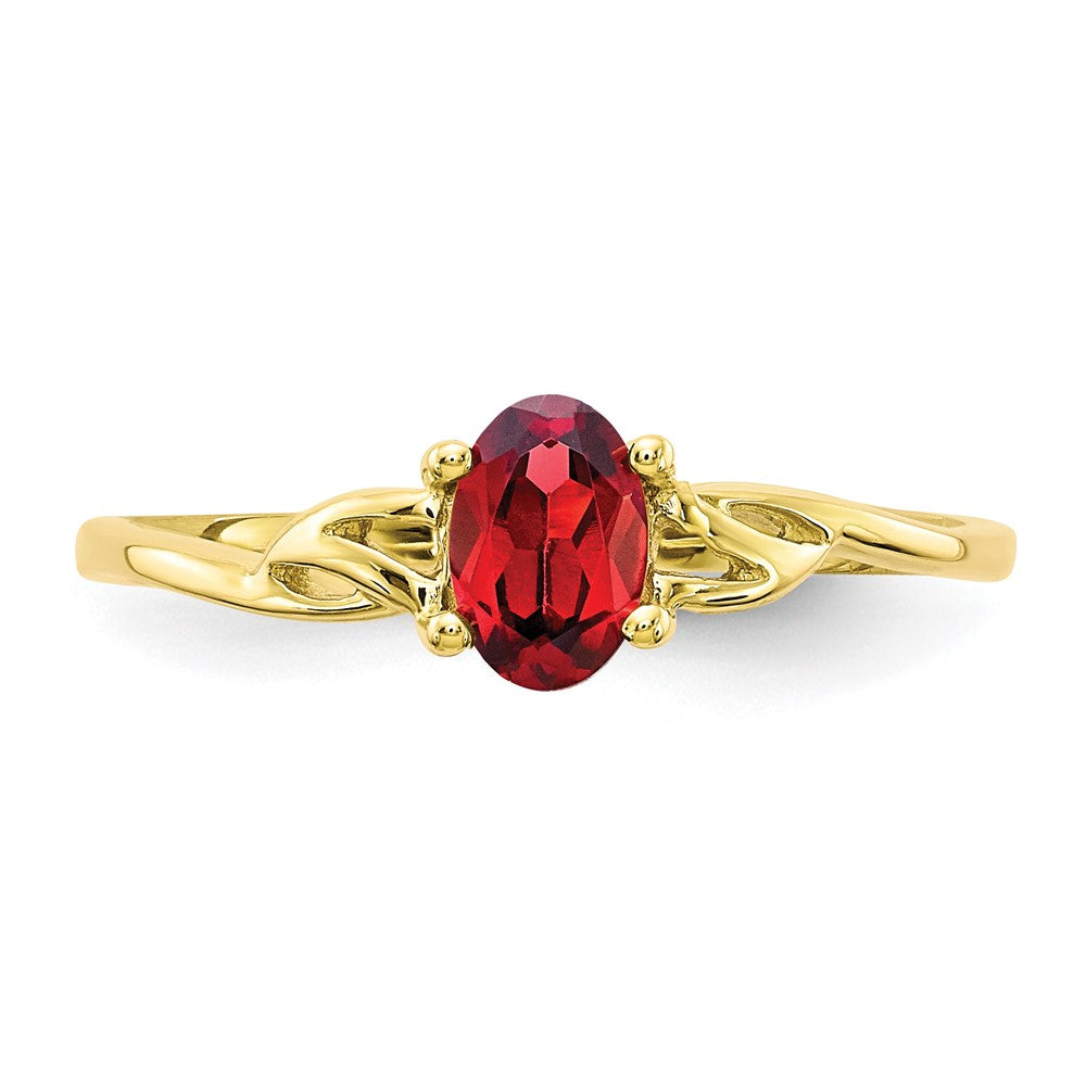 10k Polished Genuine Garnet Birthstone Ring