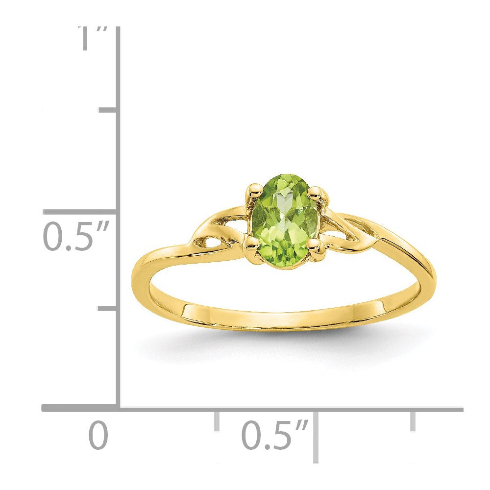 10k Polished Genuine Peridot Birthstone Ring