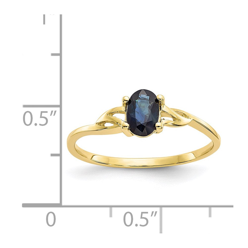 10k Polished Genuine Sapphire Birthstone Ring