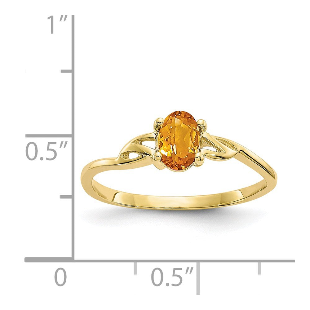 10k Polished Genuine Citrine Birthstone Ring