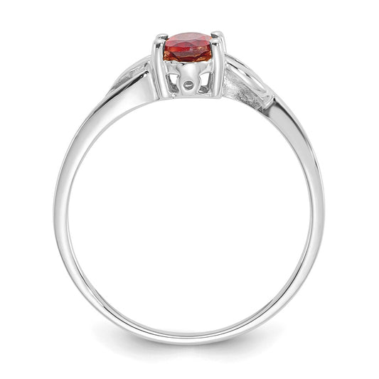 10k White Gold Holds 6x4mm Oval Birthstone Ring Mounting
