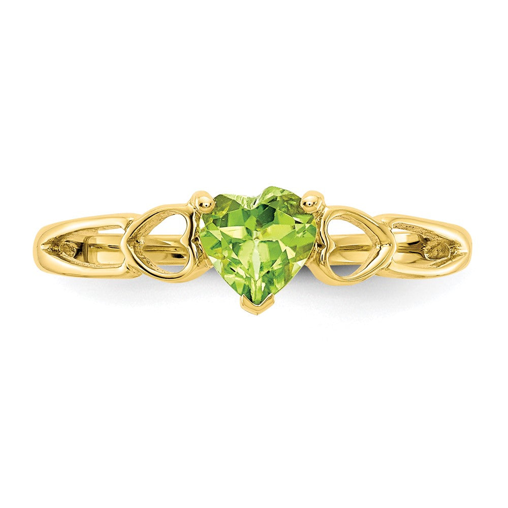 10k Polished Genuine Peridot Birthstone Ring