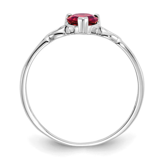 10k White Gold Holds 5mm Heart Birthstone Ring Mounting