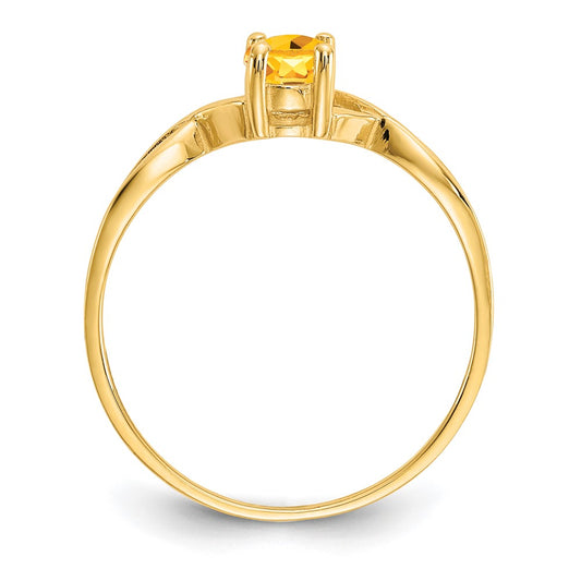 10k Polished 6x4mm Oval Genuine November/ Citrine Birthstone Size 7 Ring