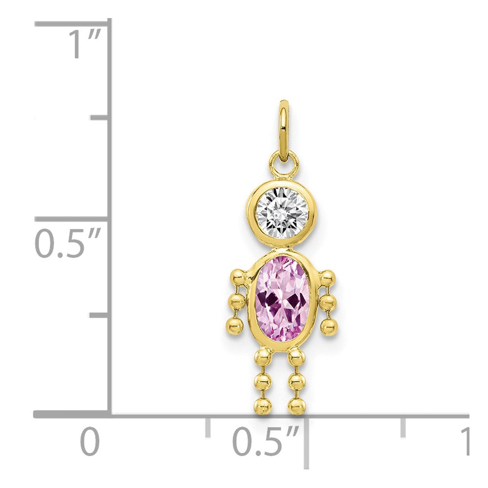 10k June Boy Lavender Imitation Birthstone Charm