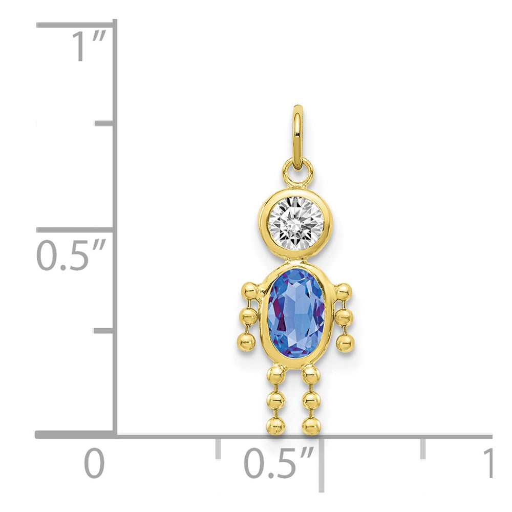 10k September Boy Birthstone Charm