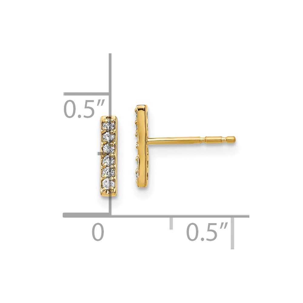 10k 1/10 carat Diamond Bar Post Earrings