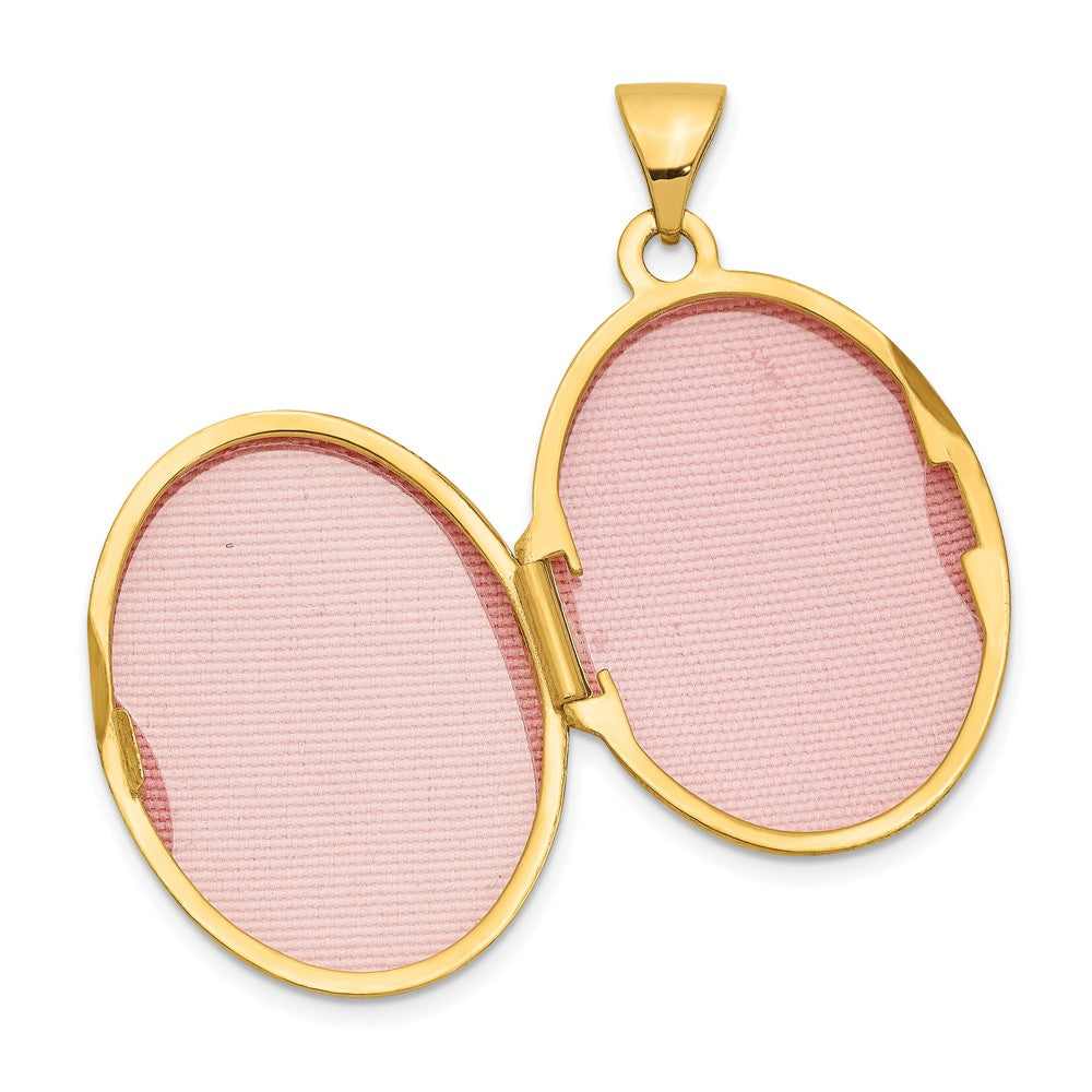 10k 21mm Reversible LOVE YOU ALWAYS/Swirl Design Oval Locket