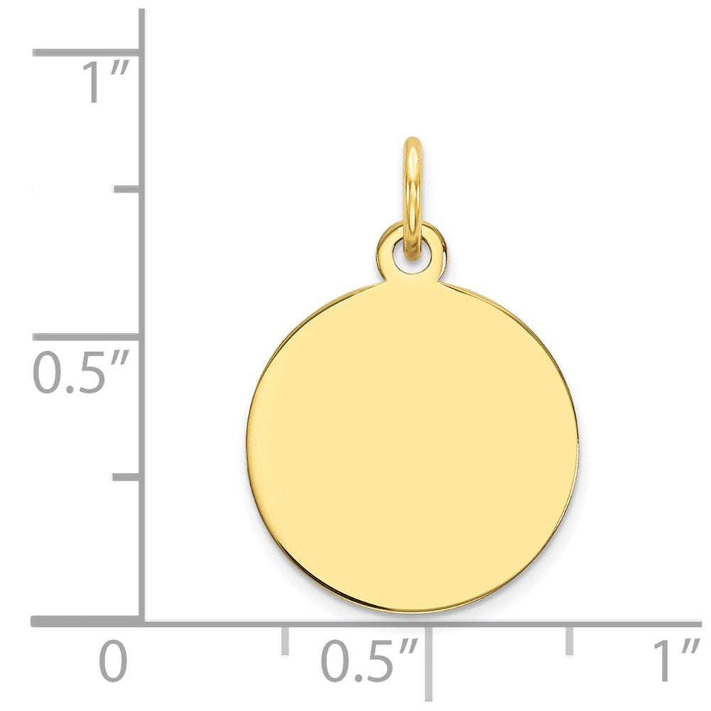 10K Plain .013 Gauge 12.75x12.75mm Circular Engravable Disc Charm