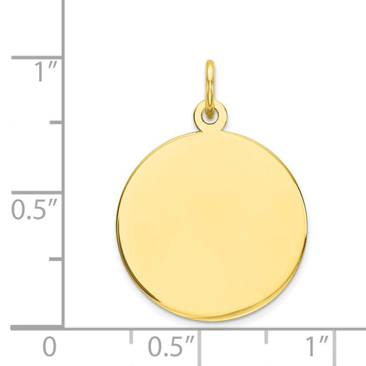 10K Plain .013 Gauge 17.75x17.75mm Circular Engravable Disc Charm