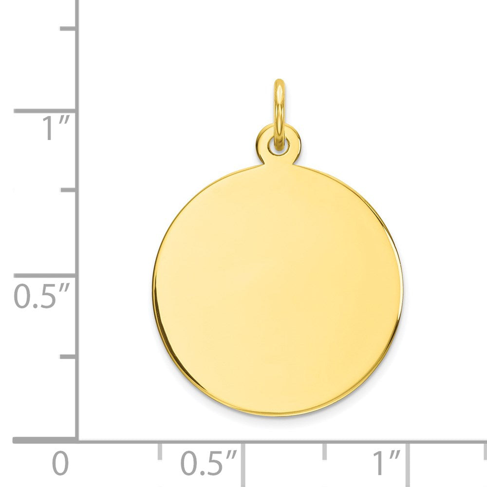 10K Plain .013 Gauge 19x19mm Circular Engravable Disc Charm