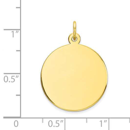 10K Plain .013 Gauge 19x19mm Circular Engravable Disc Charm