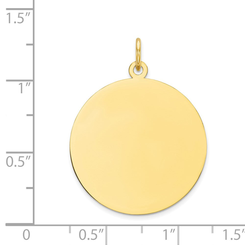10K Plain .013 Gauge 24x24mm Circular Engravable Disc Charm