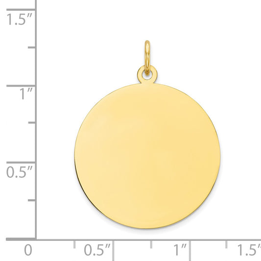 10K Plain .013 Gauge 24x24mm Circular Engravable Disc Charm