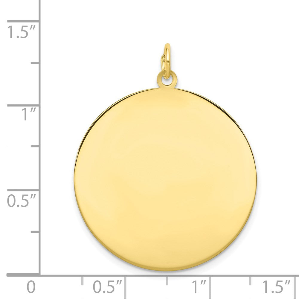 10K Plain .013 Gauge 28.5x28.5mm Circular Engravable Disc Charm