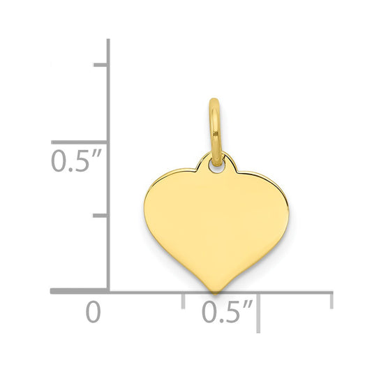 10k Plain .013 Gauge 12x10.5mm Heart Disc Charm