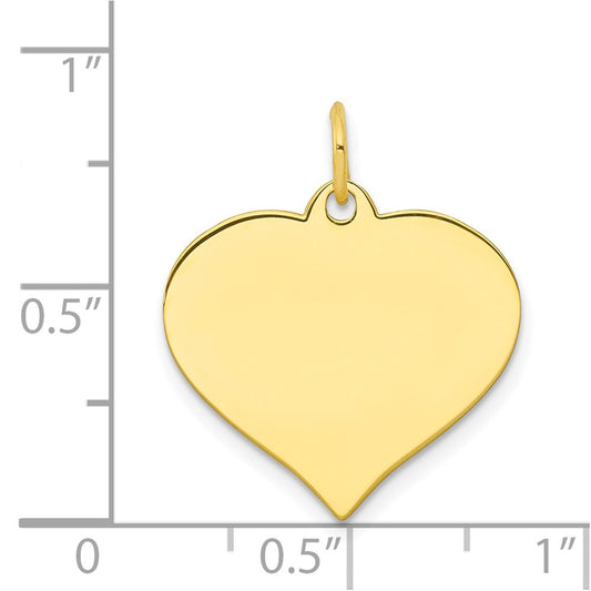 10k Plain .013 Gauge 19.3x16.9mm Heart Disc Charm