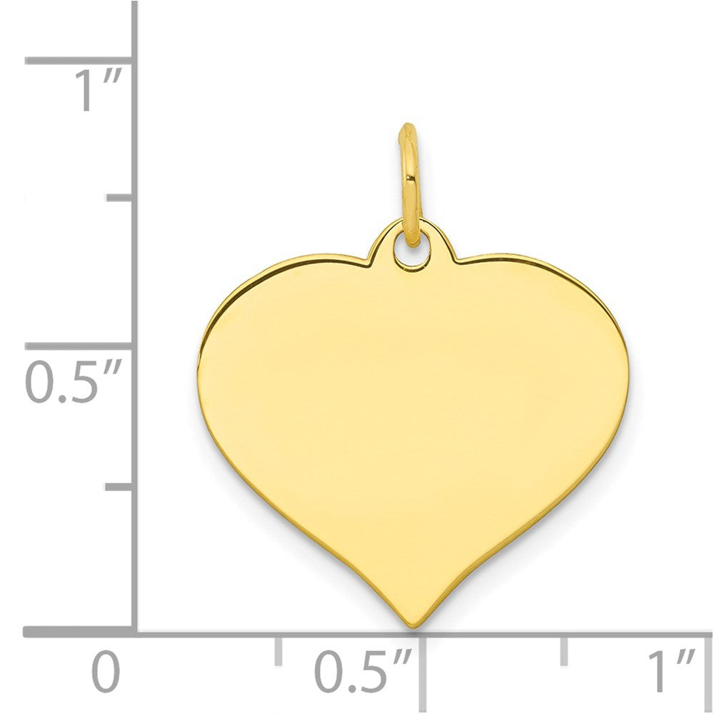 10k Plain .018 Gauge 19.3x16.9mm Heart Disc Charm