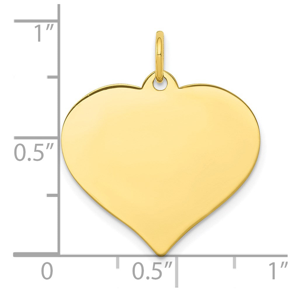 10k Plain .013 Gauge 21.7x18.8mm Heart Disc Charm