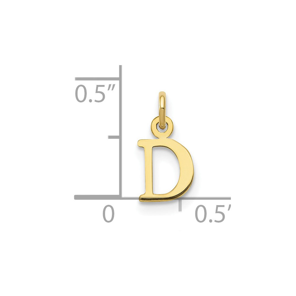 10KY Cutout Letter D Initial Charm