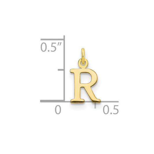 10k Cut-out Letter R Initial Charm