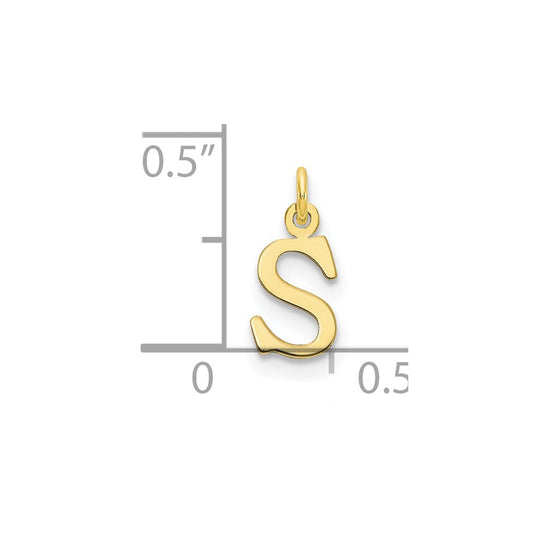 10k Cut-out Letter S Initial Charm