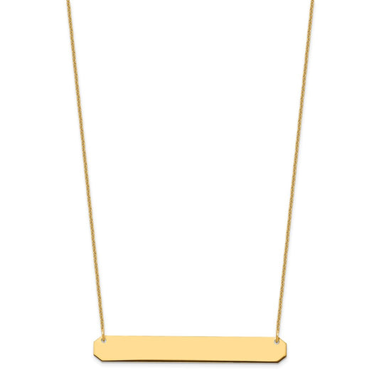 10k Yellow Gold Large Blank Bar Necklace
