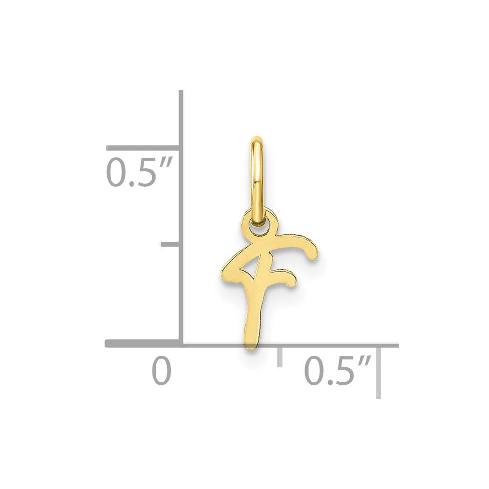 10k Upper Case Script Letter F Initial Charm
