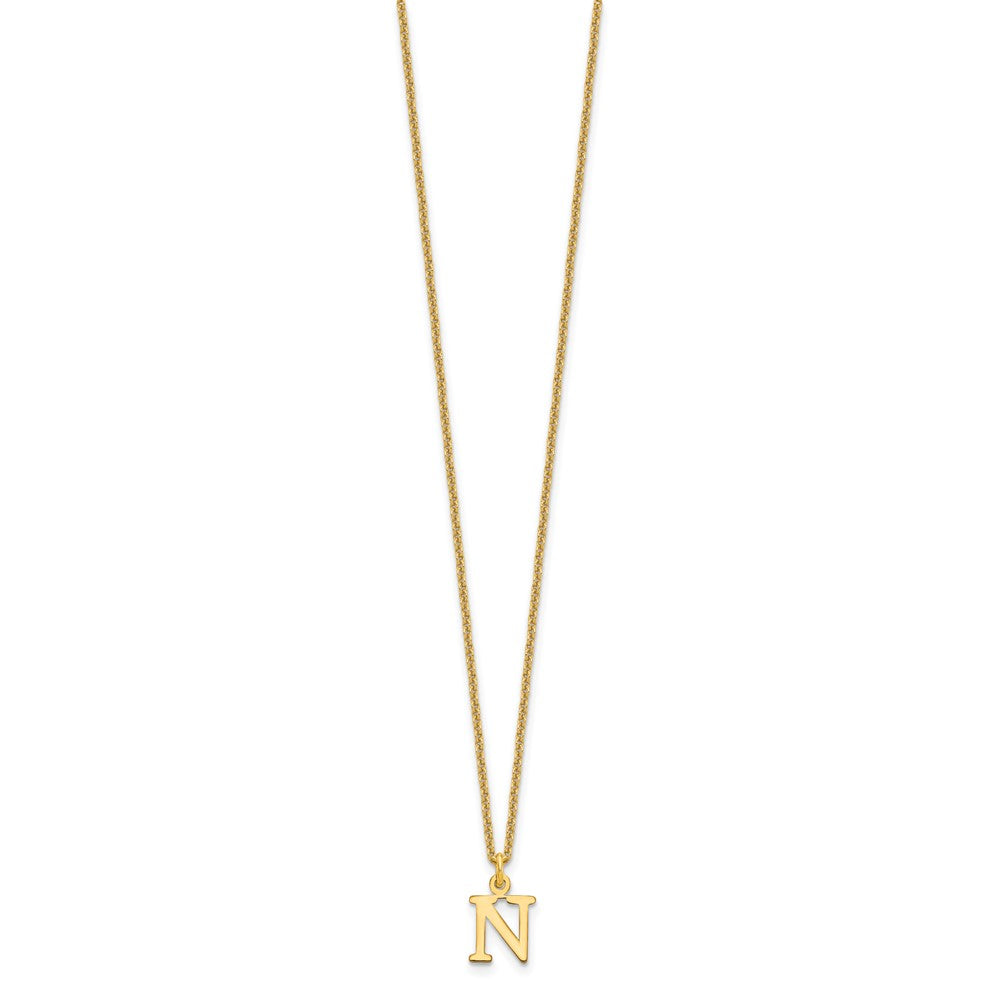 10KY Cutout Letter N Initial Necklace