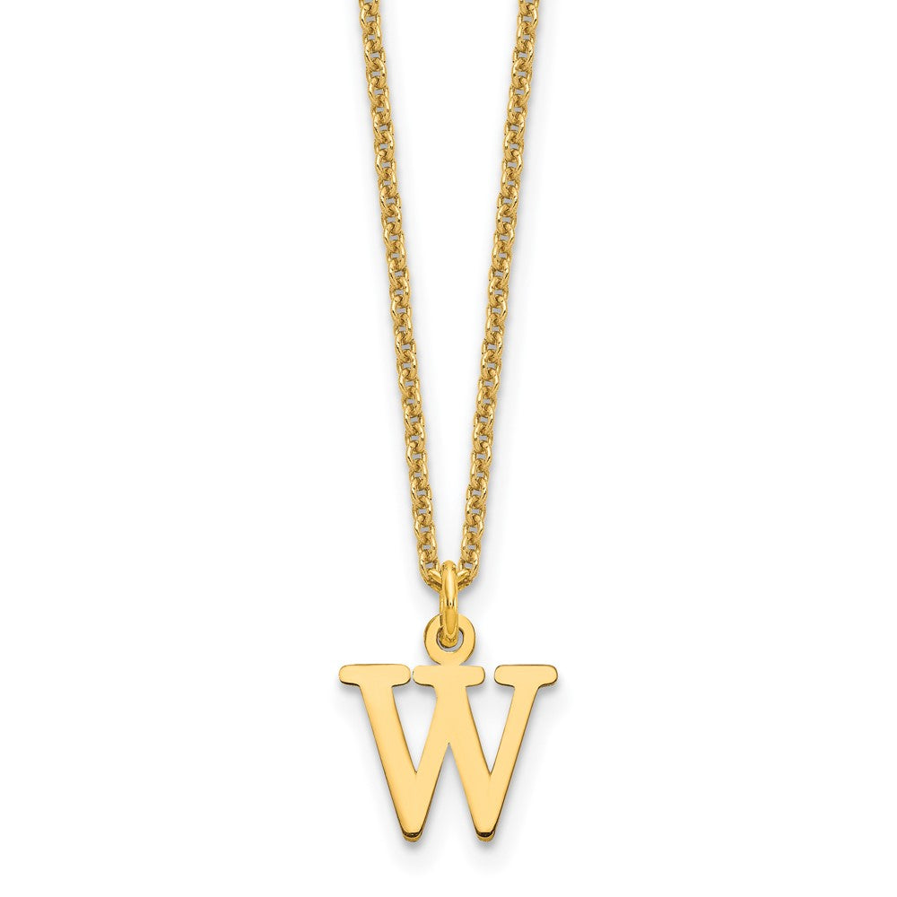 10KY Cutout Letter W Initial Necklace