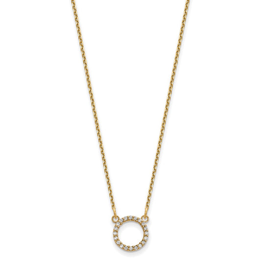 10k 1/15 carat Diamond Open Circle 18 inch Necklace