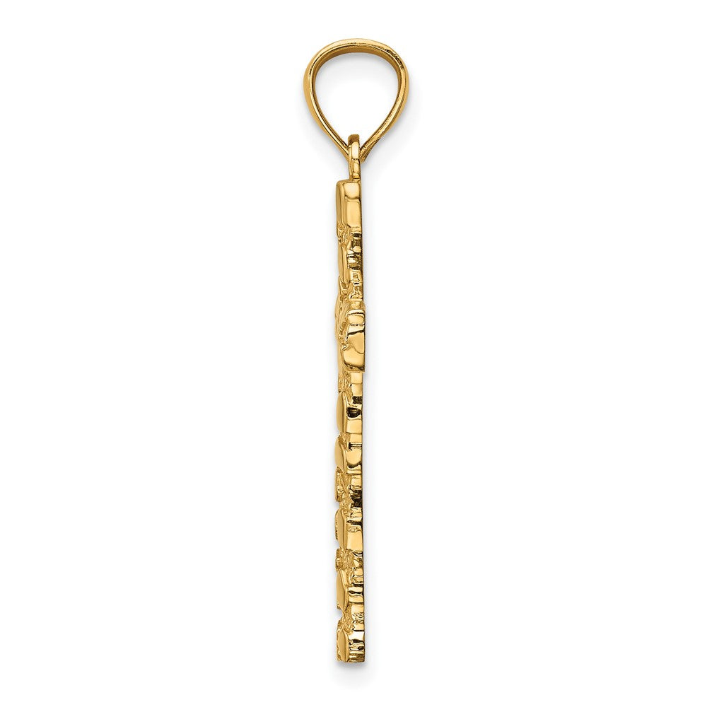 10K Nugget Cross Pendant