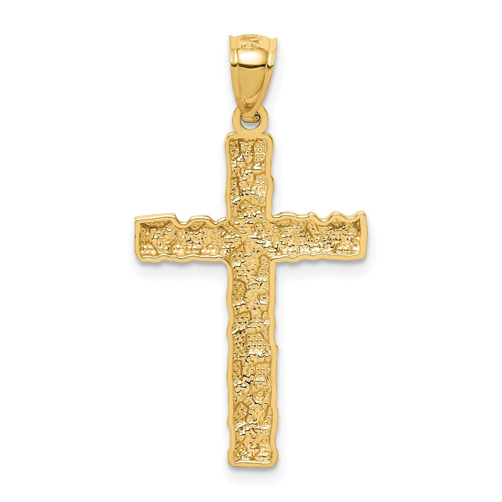 10K Nugget Cross Pendant