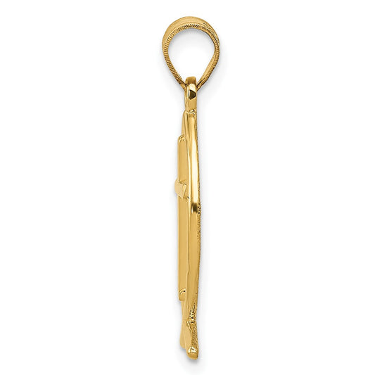 10k Ichthus Fish with Cross Center Pendant