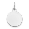 10K White Gold Plain .027 Gauge 11.5x11.5mm Circular Engravable Disc Charm
