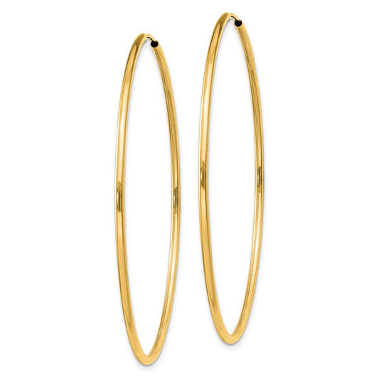10k 1.5mm Polished Round Endless Hoop Earrings