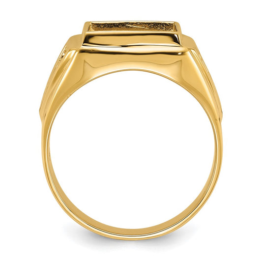 IB Goodman 10k Mens Polished and Textured Masonic Ring Mounting