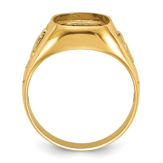 IB Goodman 10k Mens Polished and Textured Masonic Ring Mounting