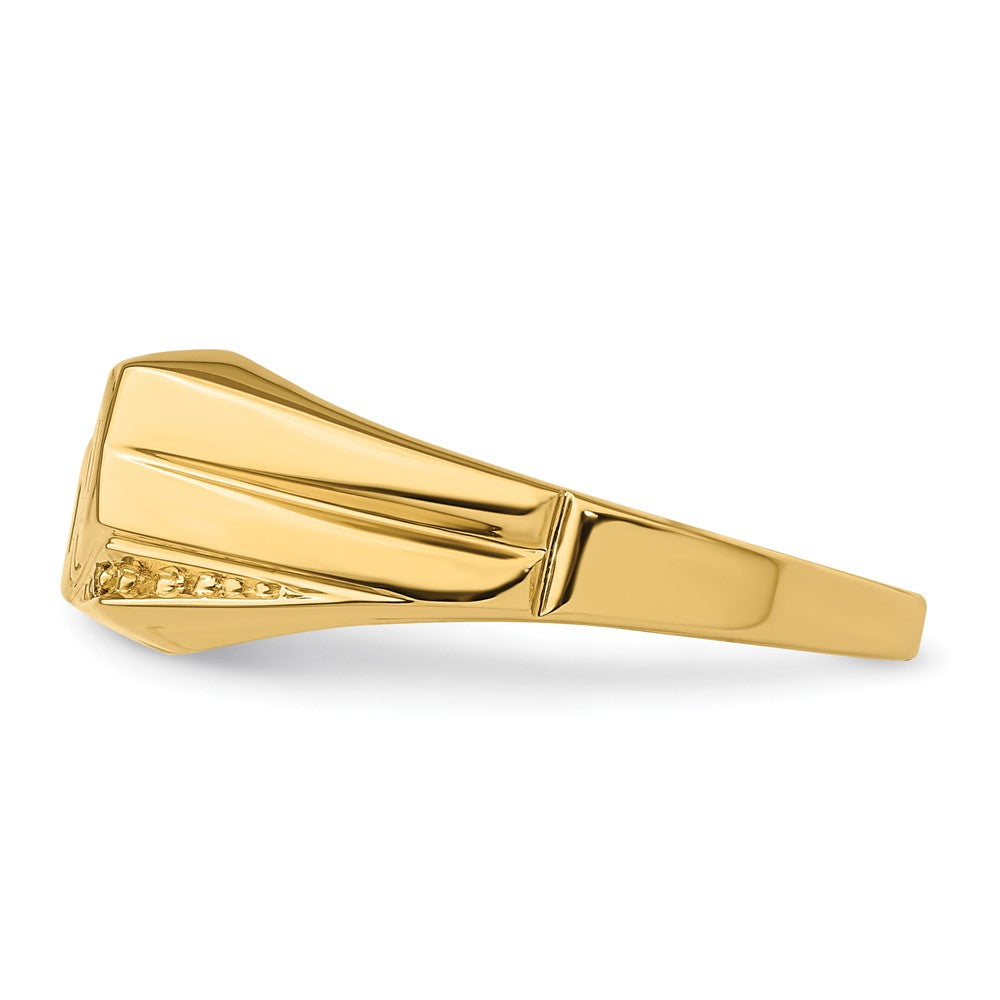 10K Polished Etched Edges Diamond DAD Ring Mounting