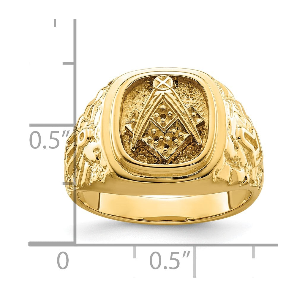 IB Goodman 10k Polished and Nugget Texture Masonic Ring Mounting
