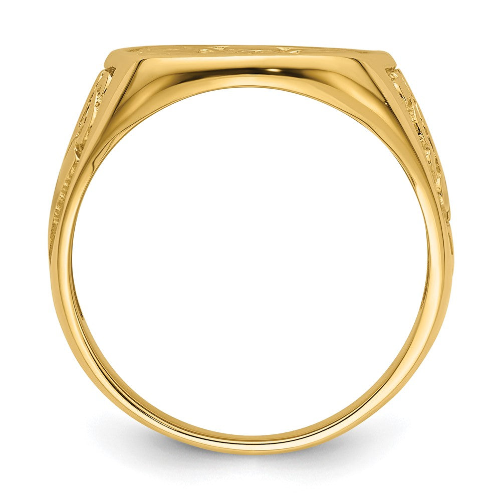 10k Men's Polished and Grooved (Not Enameled) Masonic Ring