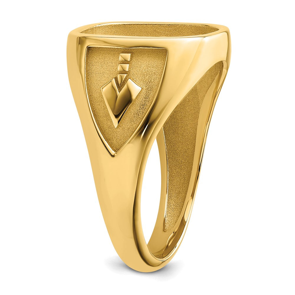 10k Men's Polished and Textured Masonic Ring Mounting