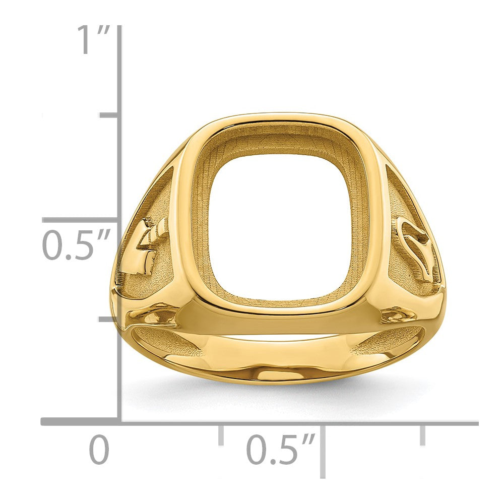 10k Men's Polished and Textured Masonic Ring Mounting