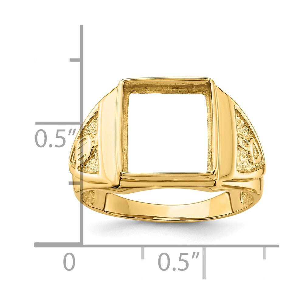 IB Goodman 10k Mens Polished and Textured Masonic Ring Mounting