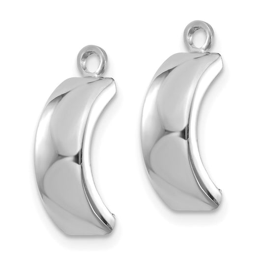 10k White Gold Polished C-Hoop Earring Jackets