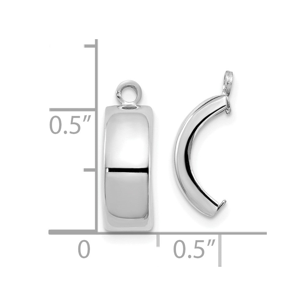 10k White Gold Polished C-Hoop Earring Jackets