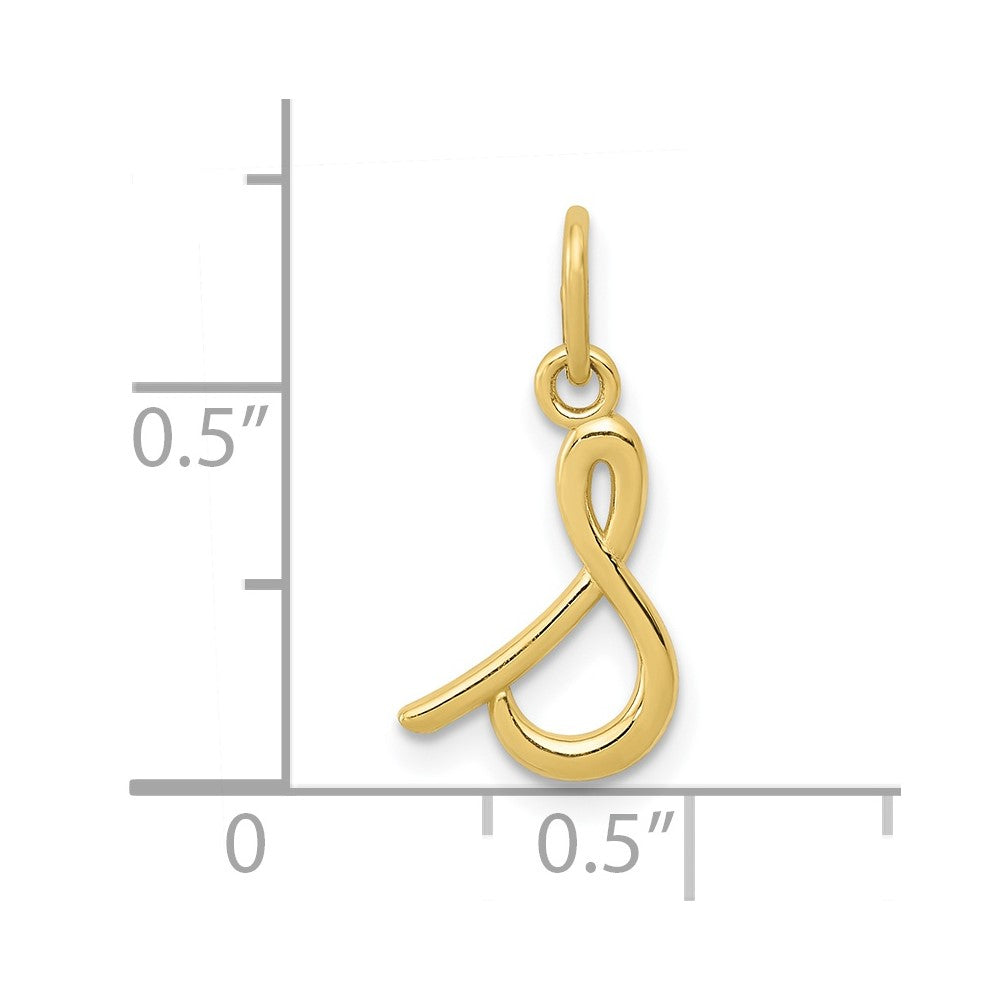 10k Lower Case Letter s Initial Charm