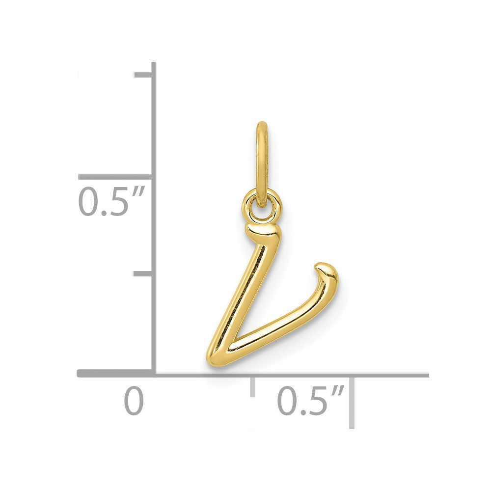 10k Lower Case Letter v Initial Charm