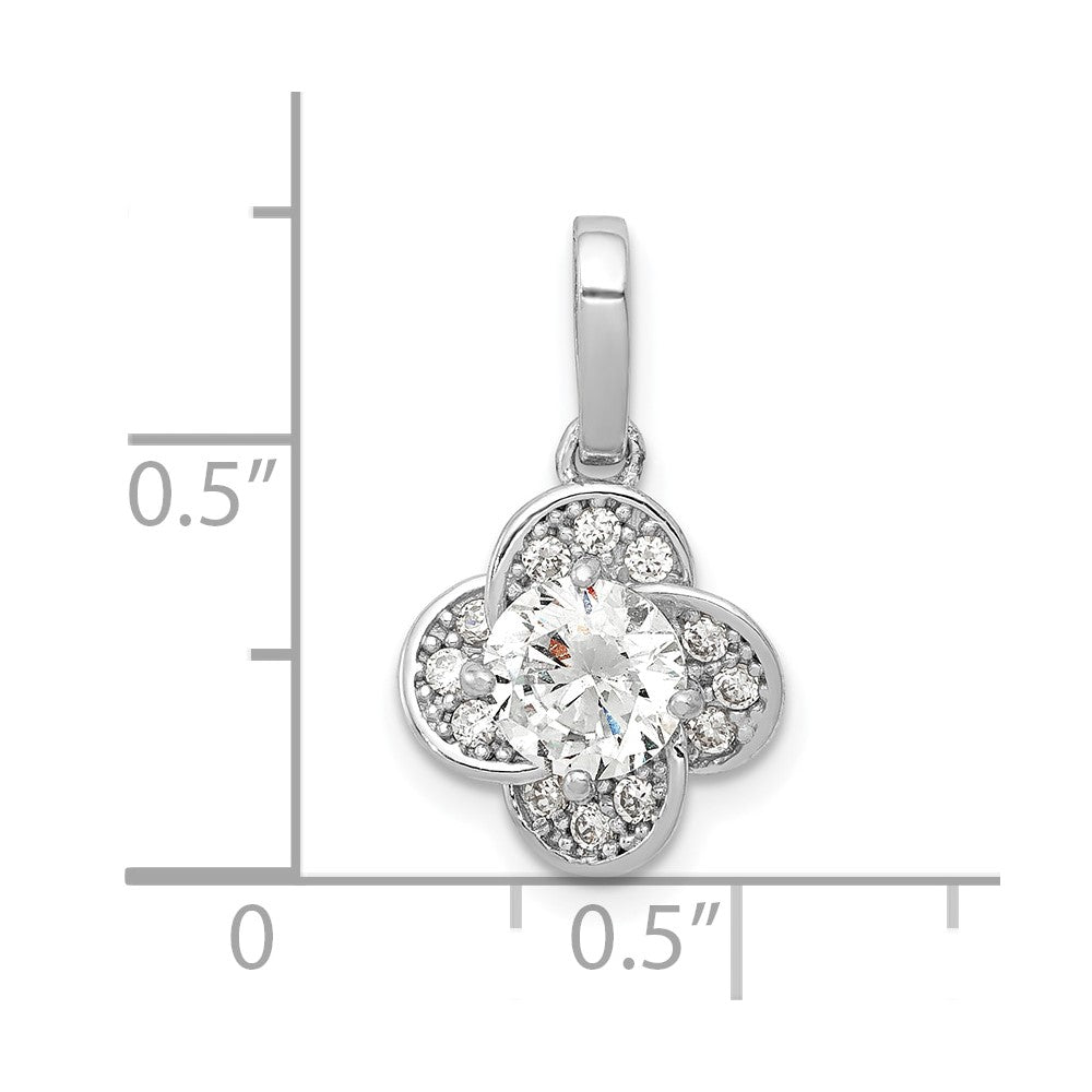 10K Tiara Collection Polished CZ Pendant
